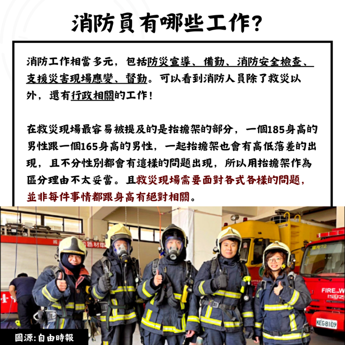 消防員一定要高大嗎? 消防員身高限制是否合理?圖片