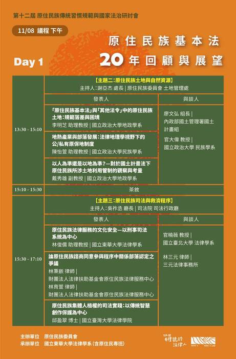 第十二屆原住民族傳統習慣規範與國家法制研討會圖片